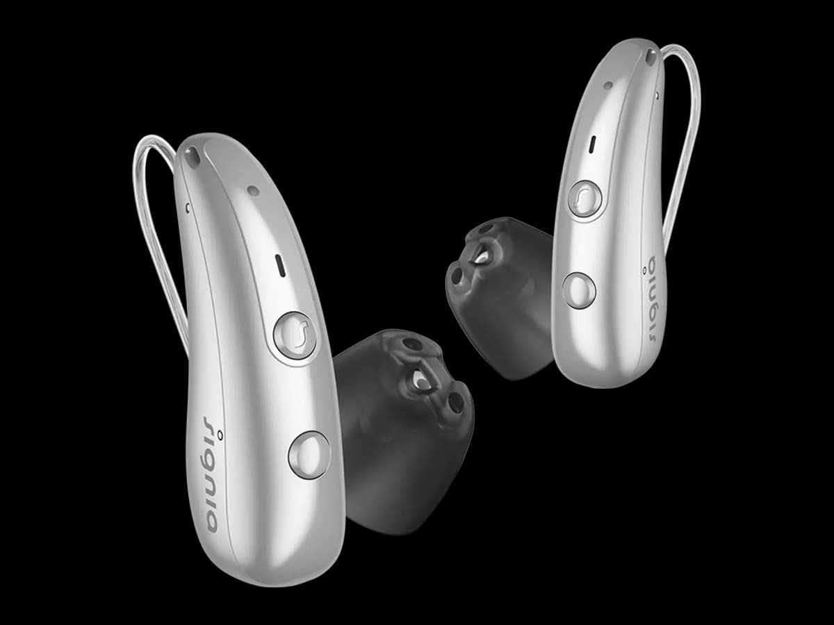 Signia Pure Charge&Go IX BCT, Paar in Silber mit Ohrstück